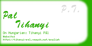 pal tihanyi business card